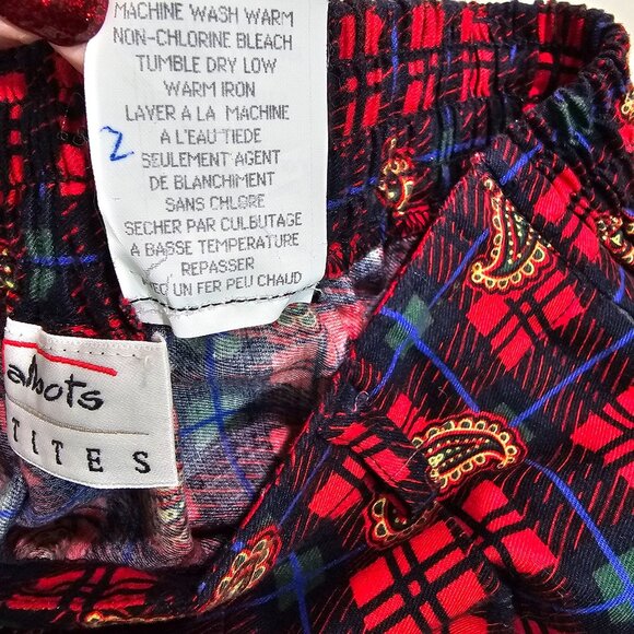 Talbots Sz 14P Red Blue Plaid Paisley Flannel Midi Skirt Pockets Western Cottage - Picture 13 of 13